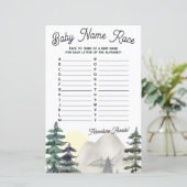 Avontuur wacht! Baby Naam Race Baby Shower Spel (Staand voorkant)