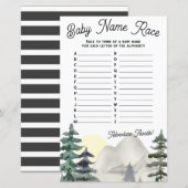 Avontuur wacht! Baby Naam Race Baby Shower Spel (Voorkant / Achterkant)