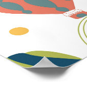 Avontuur Wacht Baby Shower met Heet Lucht Ballon Poster (Hoek)