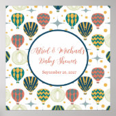 Avontuur Wacht Baby Shower met Heet Lucht Ballon Poster (Voorkant)