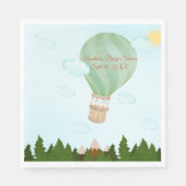 Avontuur wacht | Baby shower van heteluchtballon Servet (Voorkant)