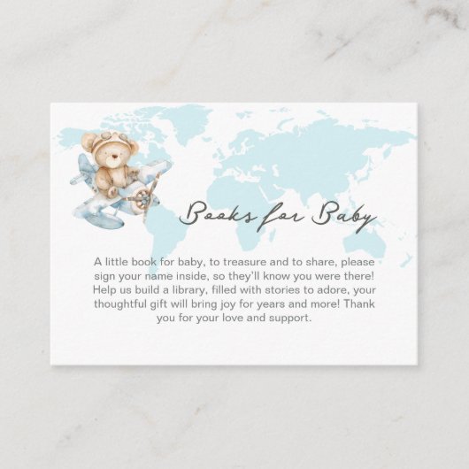 Avontuur wacht, Beer op verzoek vliegtuigboek Informatiekaartje (Voorkant)