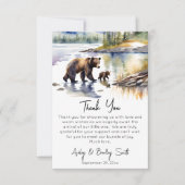 Avontuur wacht beer welp met moeder baby shower bedankkaart (Voorkant)