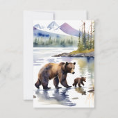 Avontuur wacht beer welp met moeder baby shower bedankkaart (Achterkant)