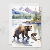 Avontuur wacht beer welp met moeder baby shower kaart (Achterkant)