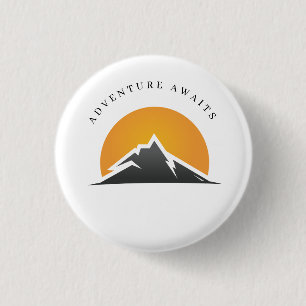 Avontuur Wacht Berg Knop Ronde Button 3,2 Cm
