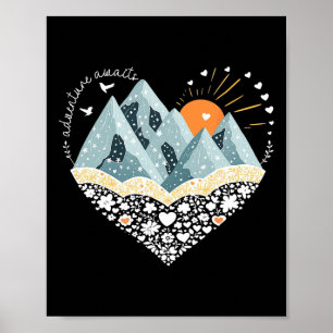 Avontuur Wacht Berg Wandelen Kamperen Natuur Li Poster