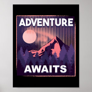 Avontuur wacht bergbeklimmen buiten wandelen poster