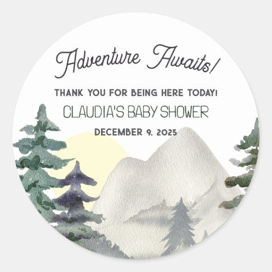 Avontuur wacht! Bergen & Bos Dank je wel Ronde Sticker (Voorkant)