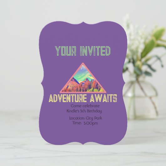 Avontuur wacht bergen verjaardagsuitnodigingen kaart (Staand voorkant)