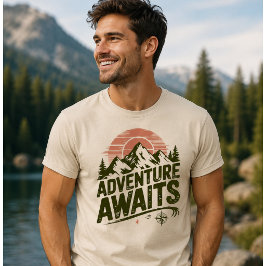 Avontuur wacht bergwandelen vintage outdoor T T-shirt