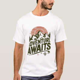 Avontuur wacht bergwandelen vintage outdoor T T-shirt