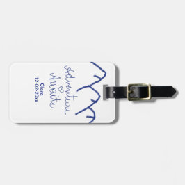 Avontuur wacht blauwe berg hart voeg naam toe  bagagelabel