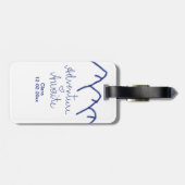 Avontuur wacht blauwe berg hart voeg naam toe bagagelabel (Achterkant horizontaal)