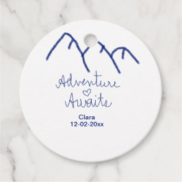 Avontuur wacht blauwe berg hart voeg naam toe  bedankjes labels