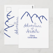 Avontuur wacht blauwe berg hart voeg naam toe briefkaart (Voorkant / Achterkant)