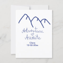 Avontuur wacht blauwe berg hart voeg naam toe  briefkaart