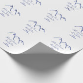 Avontuur wacht blauwe berg hart voeg naam toe cadeaupapier (Hoek)