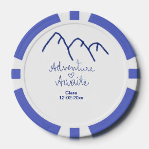 Avontuur wacht blauwe berg hart voeg naam toe poker chips