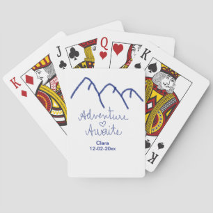 Avontuur wacht blauwe berg hart voeg naam toe  pokerkaarten