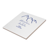 Avontuur wacht blauwe berg hart voeg naam toe tegeltje (Zijkant)