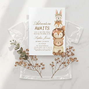 Avontuur Wacht Bos Aardige Dieren Baby Borrel Kaart
