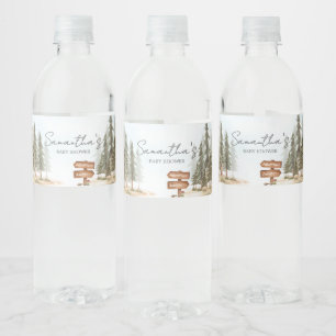 Avontuur wacht Bos Baby Shower Waterfles Etiket