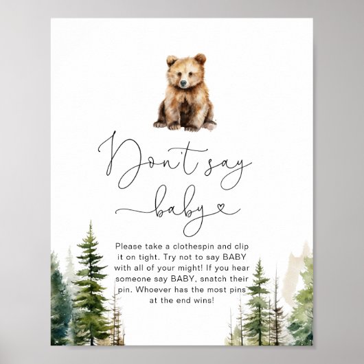 Avontuur wacht bos beer Dont zeggen baby spel Poster (Voorkant)