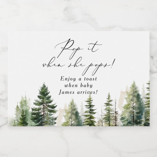 Avontuur wacht bos Pop het als ze pop Sparkling Wijnetiket (Enkel label)