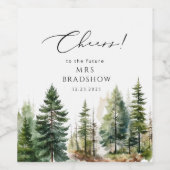 Avontuur wacht bos rustiek vrijgezellenfeest wijn etiket (Enkel label)