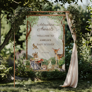 Avontuur wacht Bosbabbyshower Welkom Poster