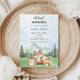 Avontuur Wacht Bosdier Baby Shower  Kaart
