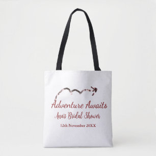 Avontuur wacht bruidsfeest voeg naam pijl getrouwd tote bag