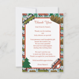 Avontuur wacht: Camper Baby Boy Shower Bedankkaart