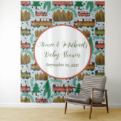 Avontuur wacht: Camper Baby Boy Shower Wandkleed (In situ)