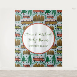 Avontuur wacht: Camper Baby Boy Shower Wandkleed