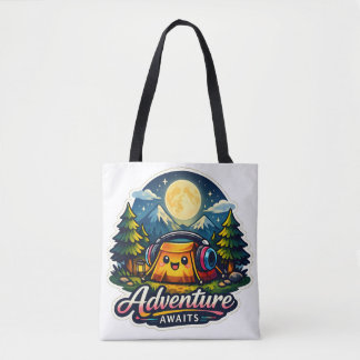 Avontuur wacht Cute Kawaii Camping Tent Tote Tas