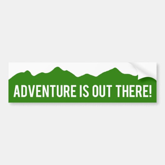 Avontuur wacht daarbuiten! Bergen bumpersticker (Voorkant)
