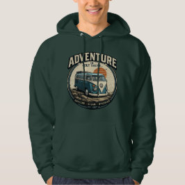 Avontuur wacht daarbuiten – Retro Camper Van Grafi Hoodie