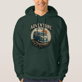 Avontuur wacht daarbuiten – Retro Camper Van Grafi Hoodie