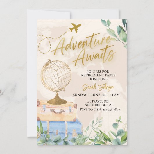 Avontuur wacht, elk evenement, verjaardag, pensioe kaart (Voorkant)