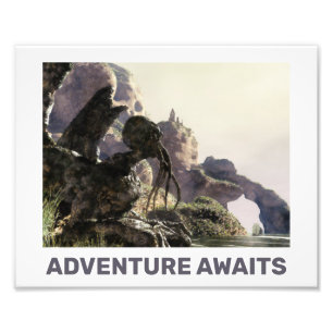 Avontuur wacht. Fantasielandschap Foto Afdruk