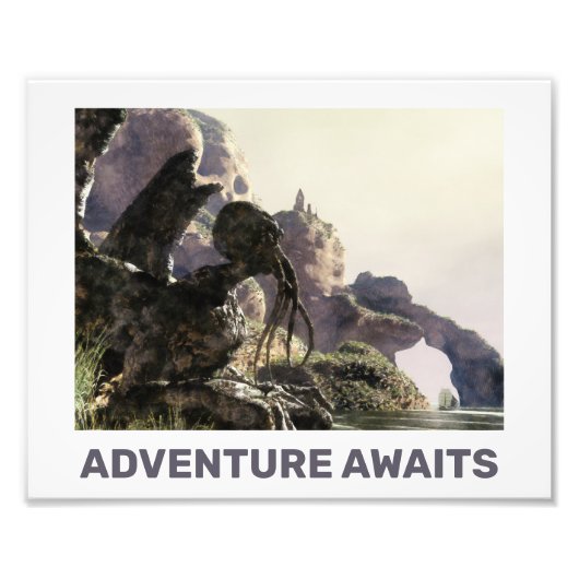 Avontuur wacht. Fantasielandschap Foto Afdruk (Voorkant)