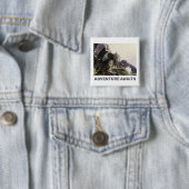 Avontuur wacht. Fantasielandschap Vierkante Button 5,1 Cm (In situ)