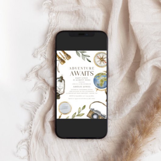 Avontuur wacht Genderneutraal Baby shower Kaart