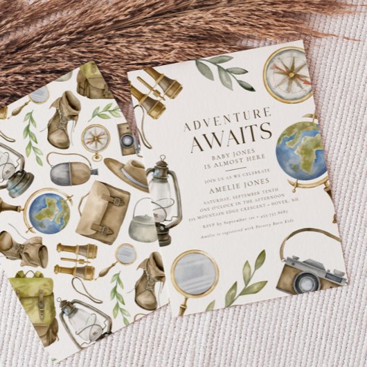 Avontuur wacht Genderneutraal Baby shower Kaart