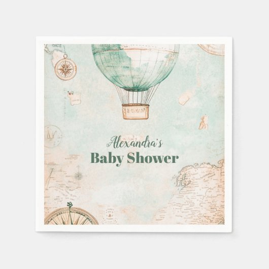 Avontuur wacht Genderneutraal Baby shower Servet (Voorkant)