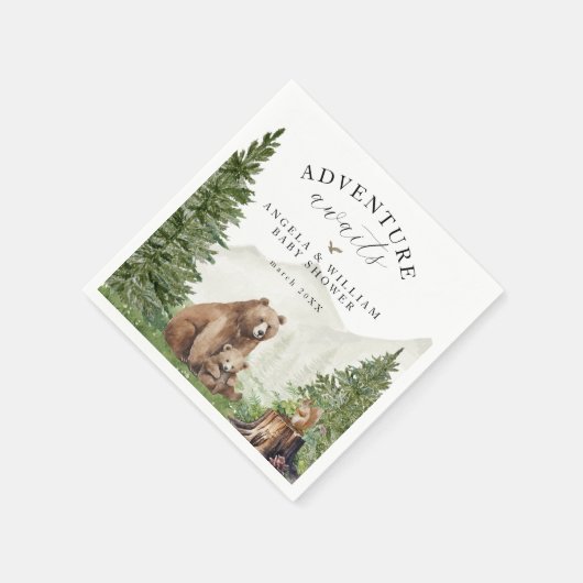 Avontuur wacht Genderneutraal Baby shower Servet (Hoek)