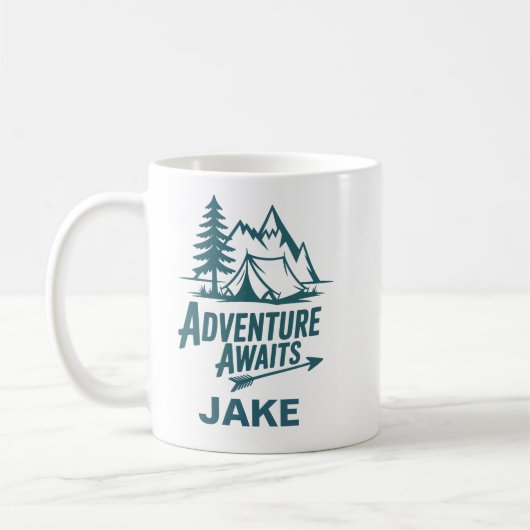 Avontuur Wacht Gepersonaliseerde Camping Koffie Koffiemok (Links)