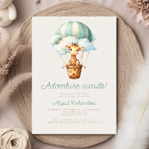 Avontuur wacht giraffe ballon baby shower